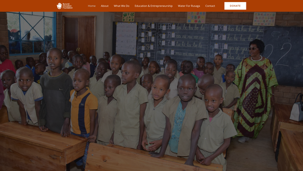 Screenshot of the Burundi Education Foundation website