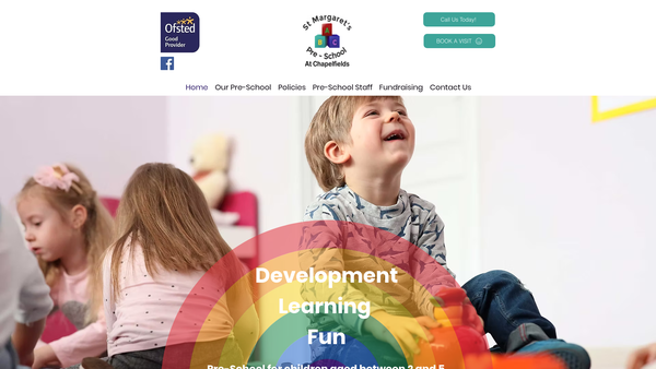 Screenshot of the St Margaret's Pre-School (Olton) website