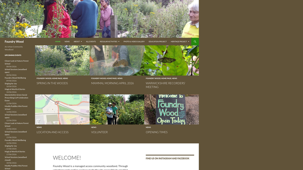 Screenshot of the Friends Of Foundry Wood website