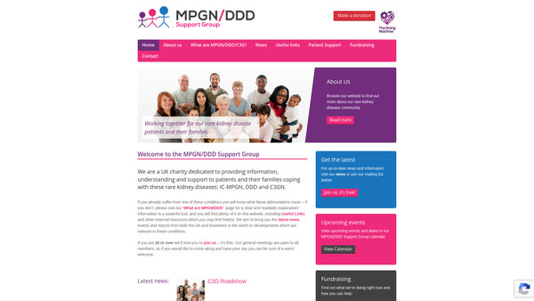Screenshot of the Mpgn/ddd Support Group website
