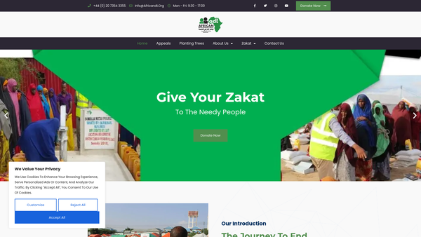 Screenshot of the African Development Trust website