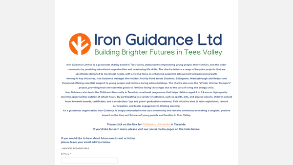 Screenshot of the Iron Guidance Limited website