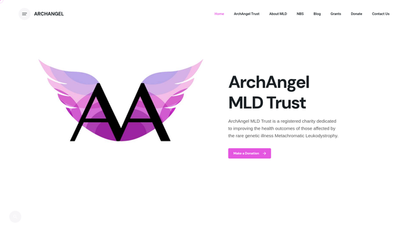 Screenshot of the Archangel Mld Trust website