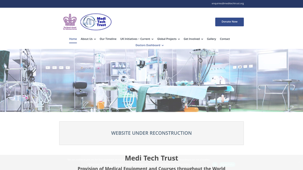 Screenshot of the Medi Tech Trust website
