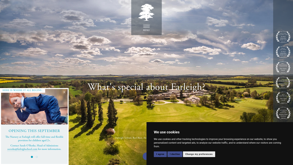 Screenshot of the Farleigh School Trust Limited website