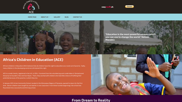 Screenshot of the Africa's Children In Education website