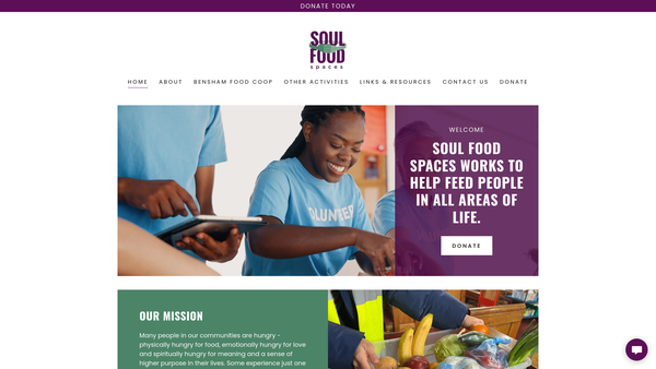 Screenshot of the Soul Food Spaces website