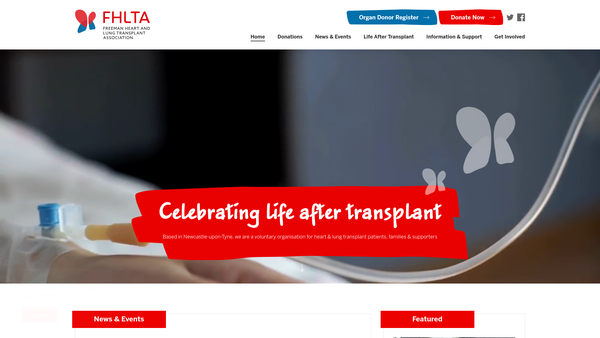 Screenshot of the Freeman Heart & Lung Transplant Association website
