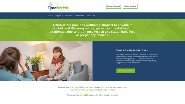 Screenshot of the Time Norfolk website