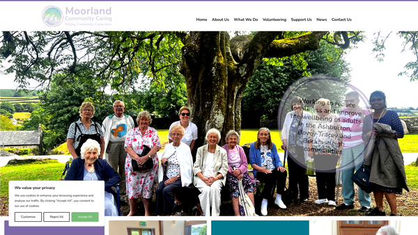 Screenshot of the Moorland Community Care Group website