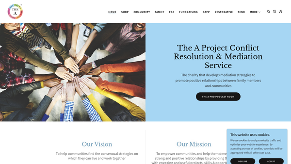 Screenshot of the The A Project website