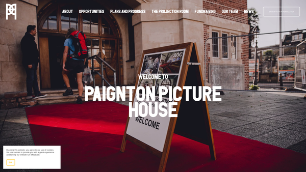 Screenshot of the The Paignton Picture House Trust website