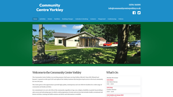 Screenshot of the The Community Centre, Yorkley website