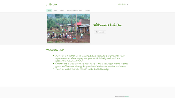 Screenshot of the Heb Ffin (Without Frontier) website