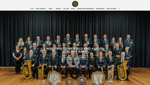 Screenshot of the Hatfield And Askern Colliery Band website