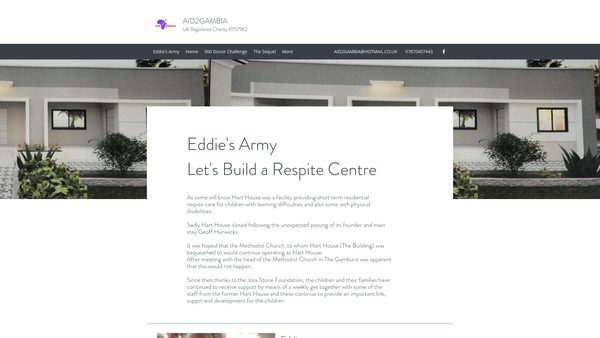 Screenshot of the Aid2gambia website