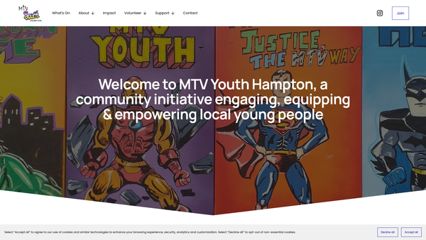 Screenshot of the Mtv Youth Hampton website