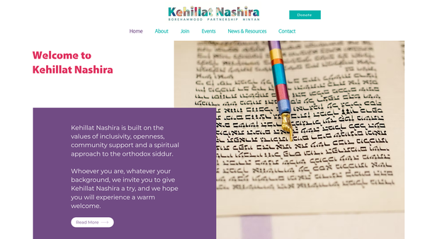 Screenshot of the Kehillat Nashira website