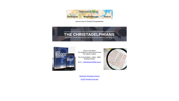 Screenshot of the Darlington Christadelphian Ecclesia website