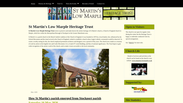 Screenshot of the The St Martin's Low Marple Heritage Trust website