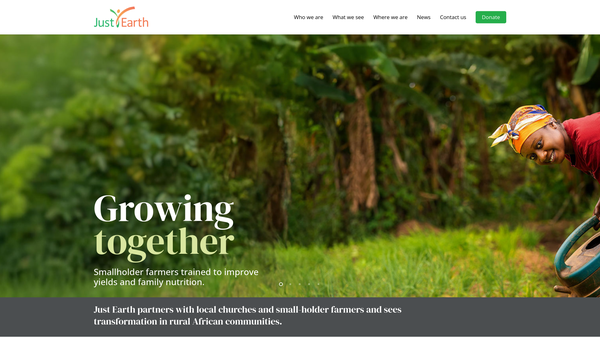 Screenshot of the Just Earth Limited website