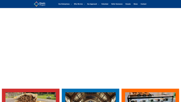 Screenshot of the Oswin Projects website