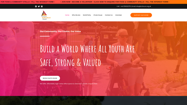 Screenshot of the Basingstoke Multicultural Forum website
