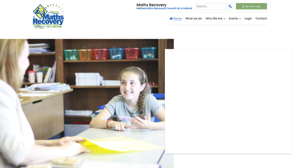 Screenshot of the Mathematics Recovery Council UK And Ireland website