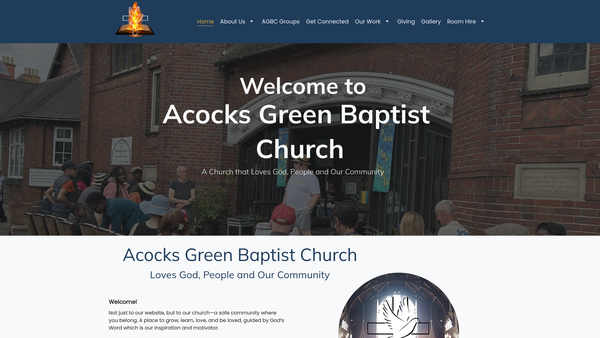 Screenshot of the Acocks Green Baptist Church website