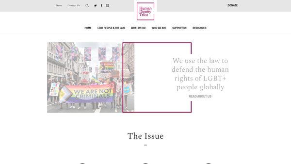 Screenshot of the The Human Dignity Trust website