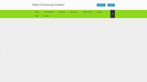 Screenshot of the Olden Community Garden website
