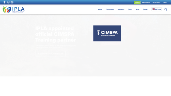 Screenshot of the International Physical Literacy Association website