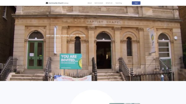 Screenshot of the Community Church, Putney website