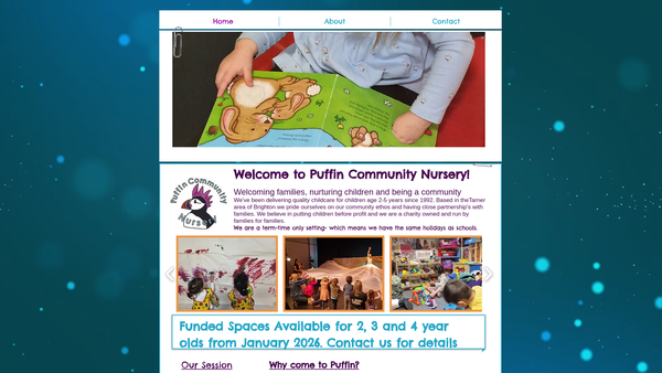 Screenshot of the Puffin Community Nursery website