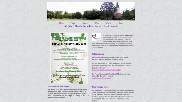 Screenshot of the The Parochial Church Council Of The Ecclesiastical Parish Of All Saints' Stock Harvard website