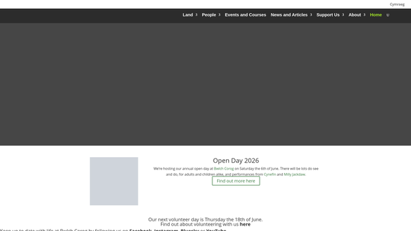 Screenshot of the Coetir Anian website