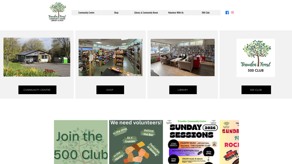 Screenshot of the Trawden Forest Community Centre website