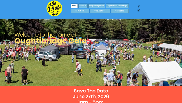 Screenshot of the Oughtibridge Gala Events And Donations Charity website