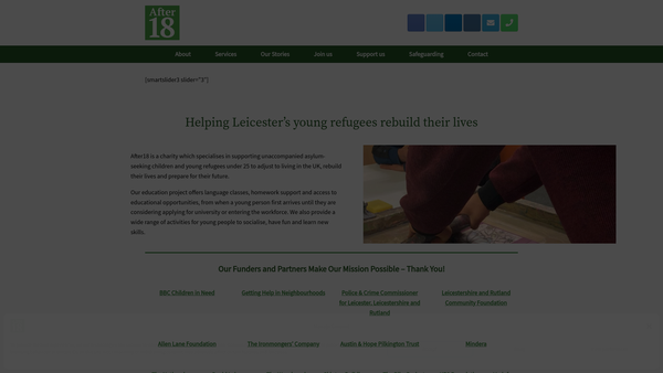 Screenshot of the After18 website