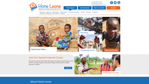 Screenshot of the Home Leone Limited website