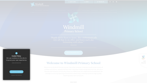 Screenshot of the Friends Of Windmill Primary School website