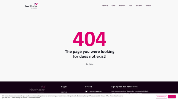 Screenshot of the The Northstar Foundation website