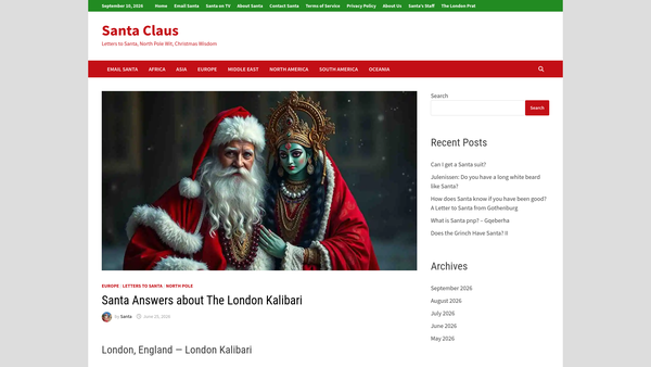Screenshot of the London Kalibari website