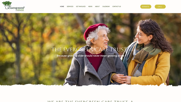 Screenshot of the The Evergreen Care Trust website
