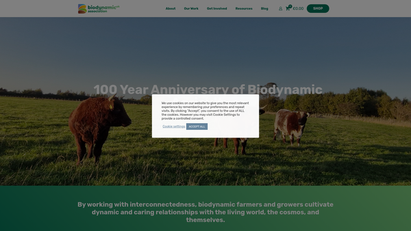 Screenshot of the Biodynamic Agricultural Association website