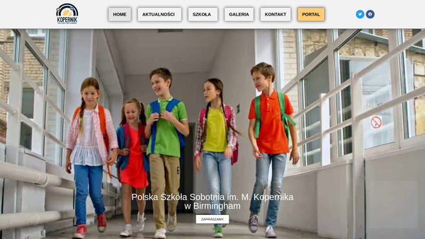 Screenshot of the Nicolaus Copernicus Polish Saturday School In Birmingham website