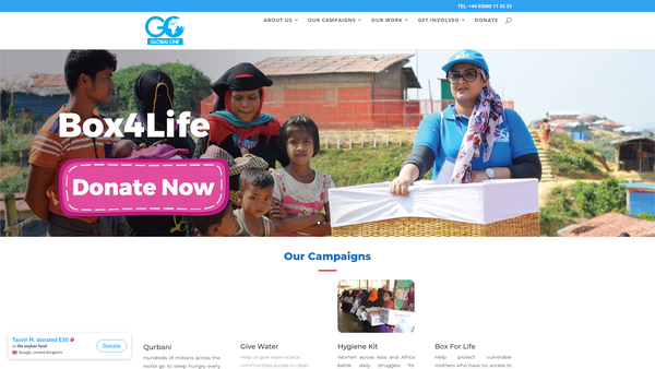 Screenshot of the Global One 2015 website
