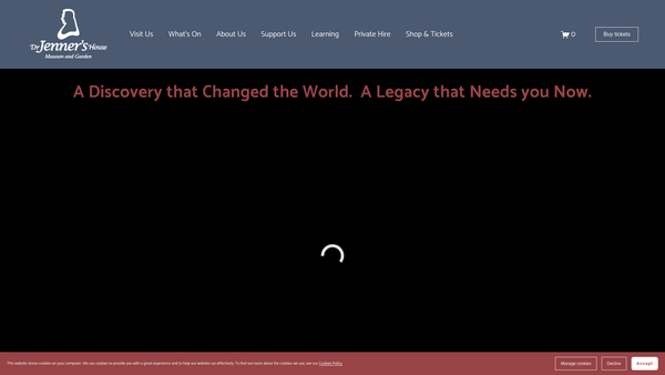 Screenshot of the The Jenner Trust website