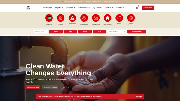 Screenshot of the Muslims In Need website