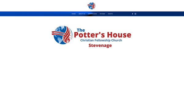 Screenshot of the Potters House Christian Church Stevenage website